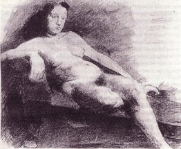 Femme nue allongée sur un canapé Femme nue allongée sur un canapé