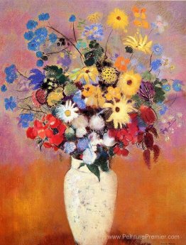 Vase blanc avec des fleurs Vase blanc avec des fleurs