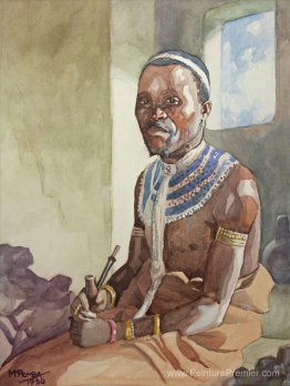 Portrait d'un homme en robe traditionnelle Portrait d'un homme en robe traditionnelle