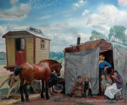 Gitans, caravane et poney Gitans, caravane et poney