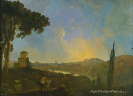 Une vue du Tibre avec Rome au loin Une vue du Tibre avec Rome au loin