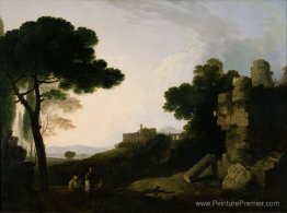 Paysage capriccio avec tombe des horatii et curiatii, et la vill Paysage capriccio avec tombe des horatii et curiatii, et la vill