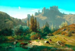 Paysage avec du bétail Paysage avec du bétail