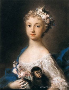 Jeune fille tenant un singe Jeune fille tenant un singe