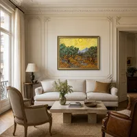 Oliviers avec du ciel jaune et du soleil — Appartement parisien