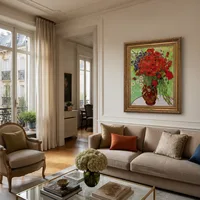 Coquelicots rouges et marguerites — Appartement parisien