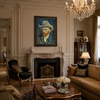 Autoportrait avec chapeau en feutre — Appartement parisien