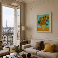 Nature morte - Vase avec douze tournesols — Appartement parisien