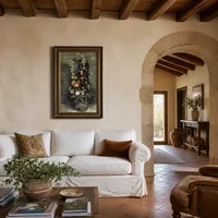 Vase de hollyhocks — Villa italienne