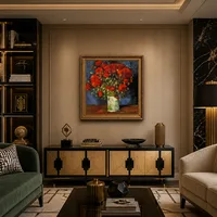 Vase avec coquelicots rouges — Appartement Art déco