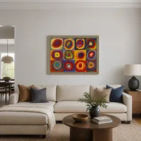 Étude des couleurs: carrés avec cercles concentriques — Maison scandinave