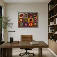 Étude des couleurs: carrés avec cercles concentriques — Bureau design