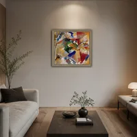 Peinture avec centre vert — Intérieur de musée