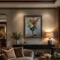 Bouquet de gadiolas, lys et dasies — Hôtel de charme
