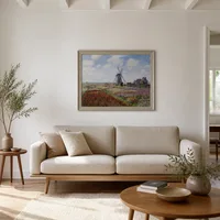 Champs de tulipe avec le moulin à vent de Rijnsburg — Maison scandinave