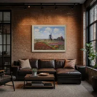 Champs de tulipe avec le moulin à vent de Rijnsburg — Loft moderne