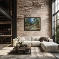 Étang et pont de lis à eau — Loft moderne