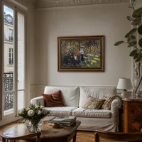 Femme avec un parasol dans le jardin en argenteuil — Appartement parisien