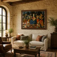 Madonna et l'enfant intronisé avec quatre anges, les Archanges M — Villa italienne