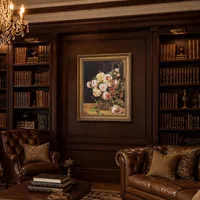 Bouquet de roses à la fenêtre — Bibliothèque classique