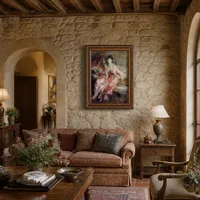 Dame en rose — Villa italienne