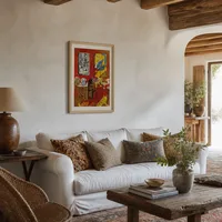 Grand intérieur rouge — Maison méditerranéenne
