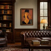 Portrait de Jeanne Hebuterne dans un grand chapeau — Bibliothèque classique