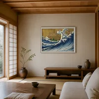 Une version colorée de la grande vague — Pièce de style japonais