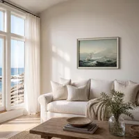 Paysage marin avec voilier en mer rugueuse — Retraite en bord de mer