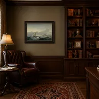 Paysage marin avec voilier en mer rugueuse — Bibliothèque classique