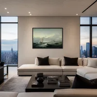Paysage marin avec voilier en mer rugueuse — Penthouse de luxe