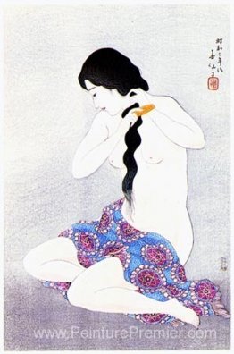 Femme peignant les cheveux Femme peignant les cheveux