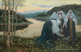 Filles sur la rive de la rivière Filles sur la rive de la rivière