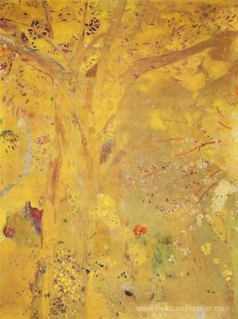 Arbre sur un fond jaune Arbre sur un fond jaune