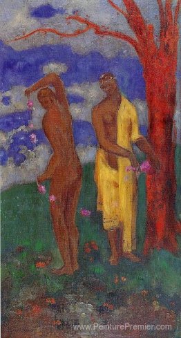 Deux femmes sous un arbre rouge Deux femmes sous un arbre rouge