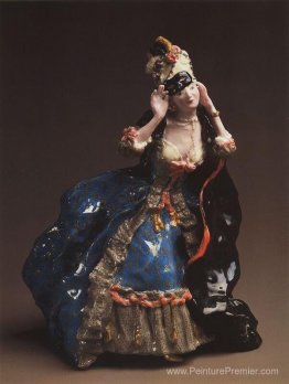 Dame qui décolle un masque Dame qui décolle un masque
