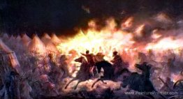 La bataille avec les torches La bataille avec les torches
