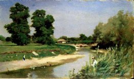 Paysage avec rivière et arbres Paysage avec rivière et arbres
