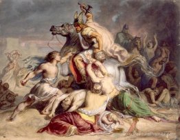 Scène de bataille, guerrier Gaulois à cheval Scène de bataille, guerrier Gaulois à cheval