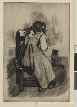 Petite fille avec chat Petite fille avec chat