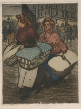 Les blanchisseurs transportent Linnen Les blanchisseurs transportent Linnen