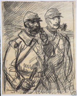 Croquis - Deux Poilus Croquis - Deux Poilus