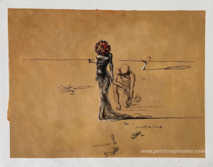 Femme avec tête de fleur