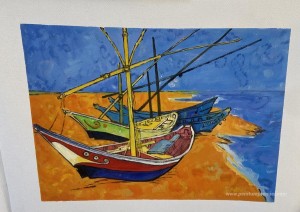 Bateaux de pêche sur la plage de Saites-Maries-de-la-Mer