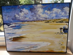 Marie Krøyer peignant sur la plage de Stenbjerg