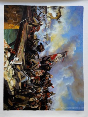 Napoléon Bonaparte menant ses troupes sur le pont d'Arcol