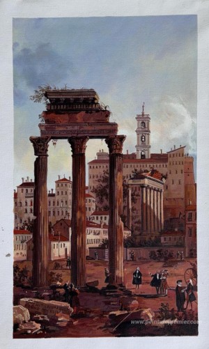 Rome: Ruines du forum, regardant vers le Capitole