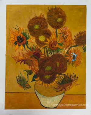 Nature morte - Vase avec quinze tournesols