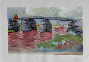 Autoportrait sur un pont en pierre (attribué à Hitler)