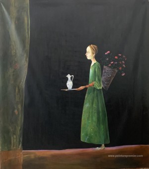 Fille aux fleurs